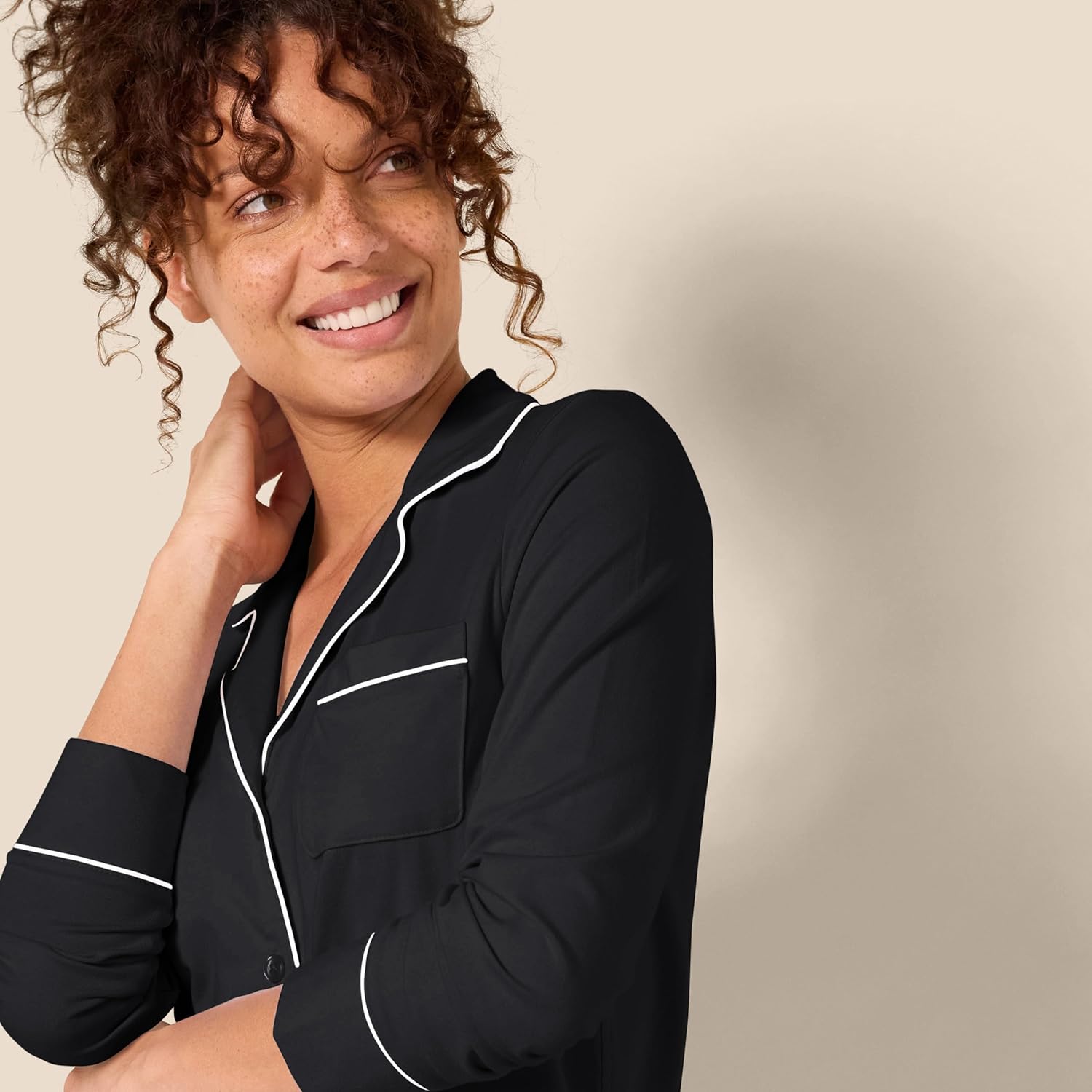 Amazon Essentials Women's Cotton Modal Long-Sleeve Shirt and Full-Length Bottom Pajama Set - Image 4