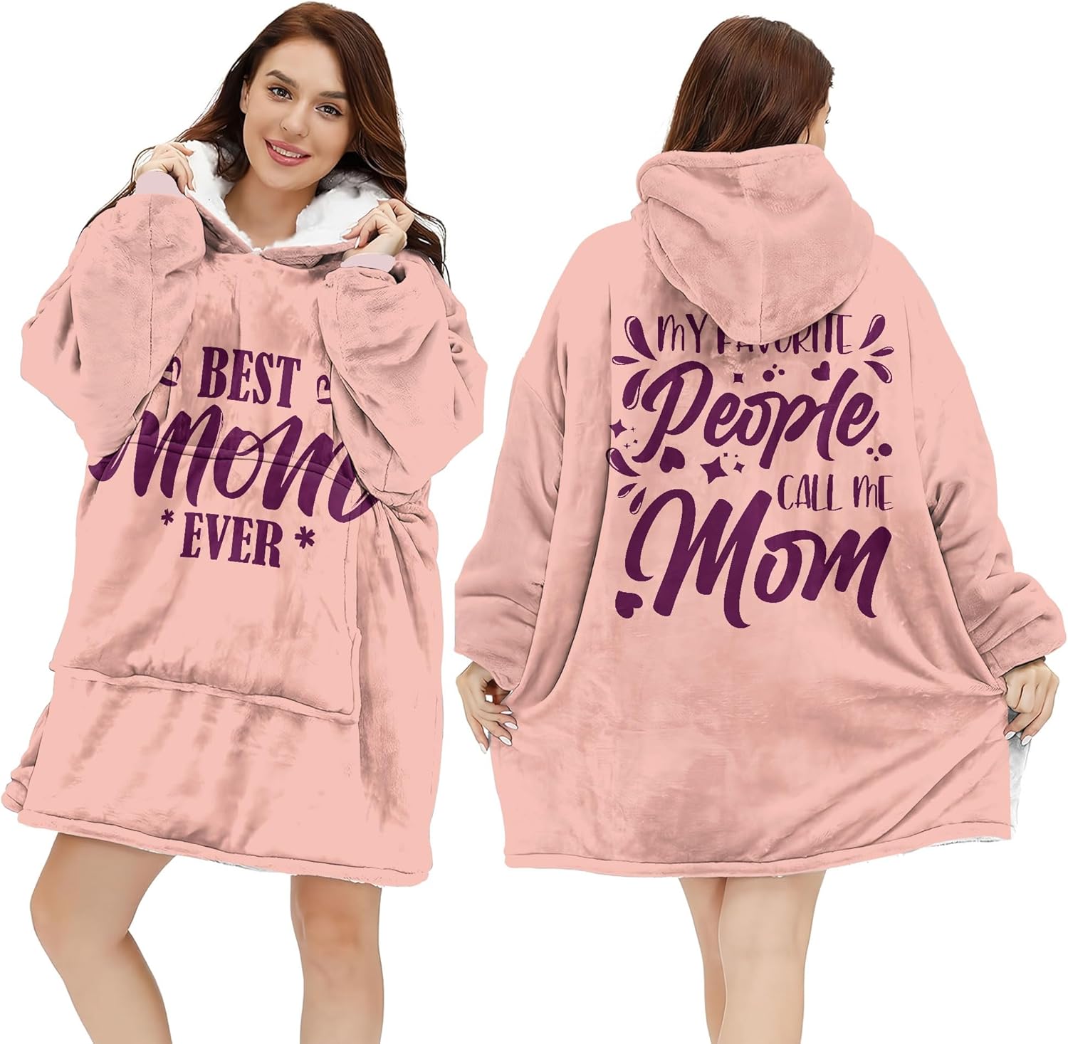 Wearable Blanket Hoodie For Mom Wife Best Ever Hoodie- Christmas Gift From Husband Daughter Anniversary Birthday - Image 2