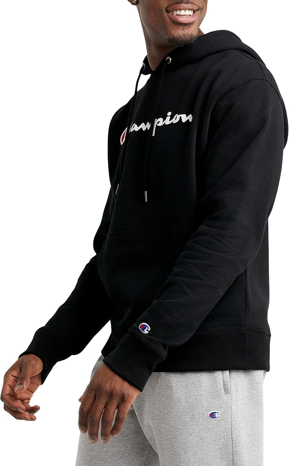 Champion Men's Fleece Script Logo Hoodie (Reg. Or Big & Tall) - Image 3