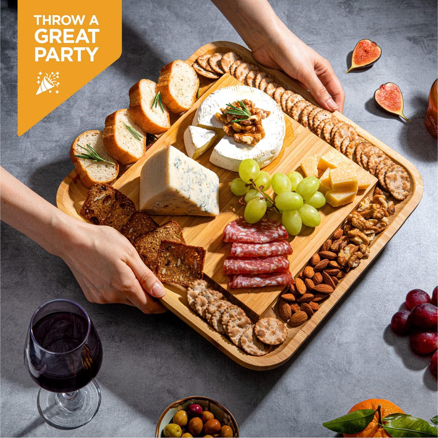Charcuterie Board Gift Set - Bamboo Cheese Board and Knife Set - Housewarming Gifts for New Home, Wedding Gifts for Couples 2025, Bridal Shower Gifts, Birthday Gifts for Women - Image 8