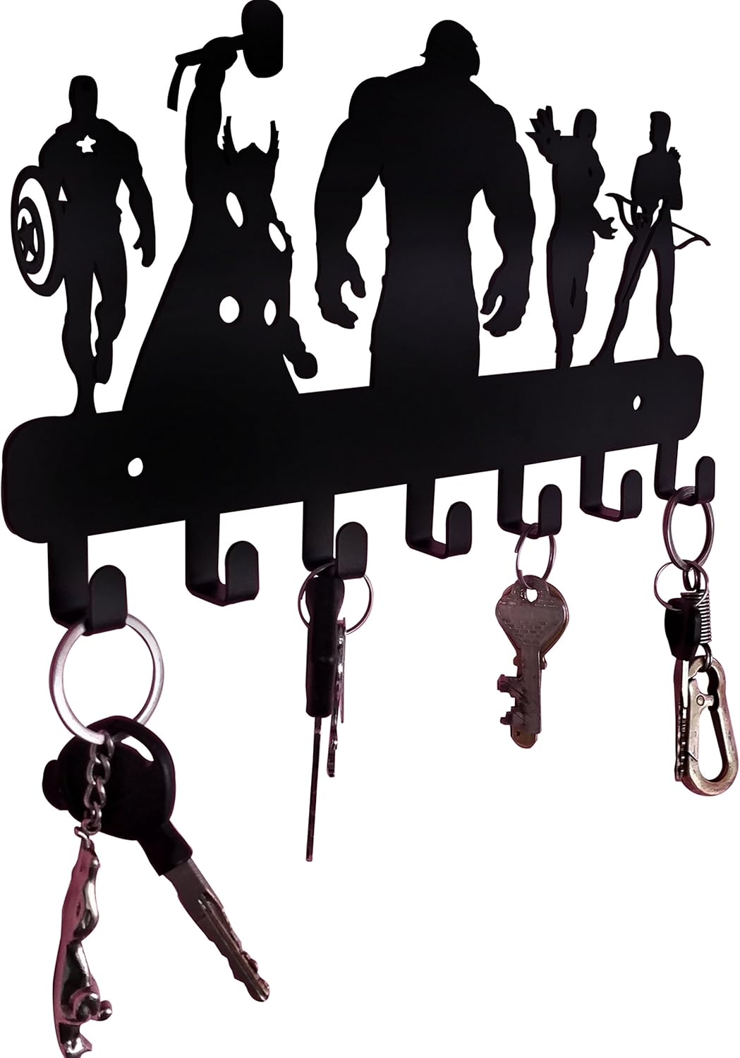 Superheros Wall Mounted Metal Key Holder, Key Organizer, Metal Key hook, 10.6 X 7.5 X 1 INCH - Image 2