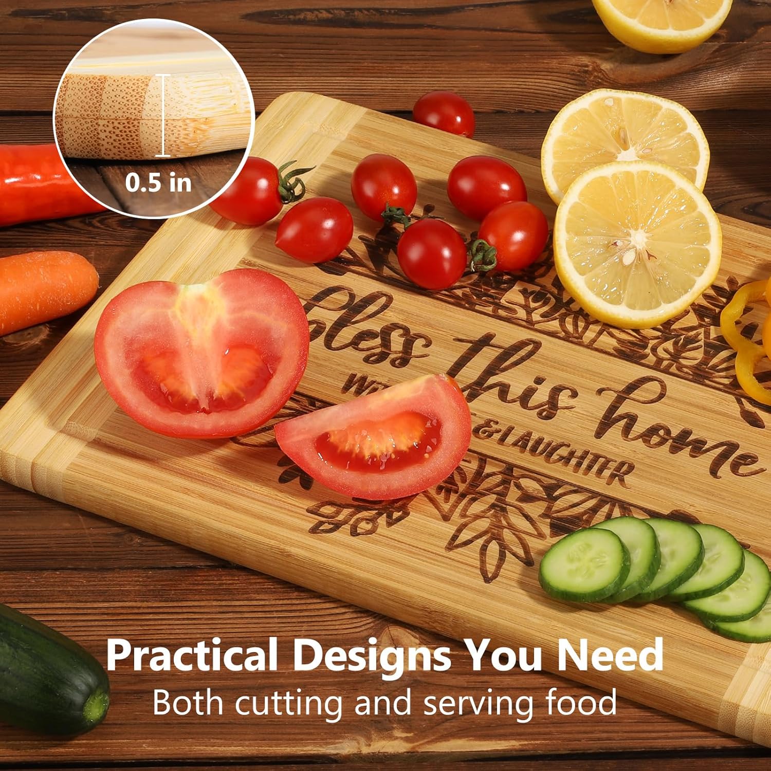 House Warming Gifts New Home, Engraved Cutting Board Housewarming Gifts, New Home Gift Ideas for New Homeowner, New House Gifts for Women Men Couple Neighbor Friend Family - Bless This Home - Image 5