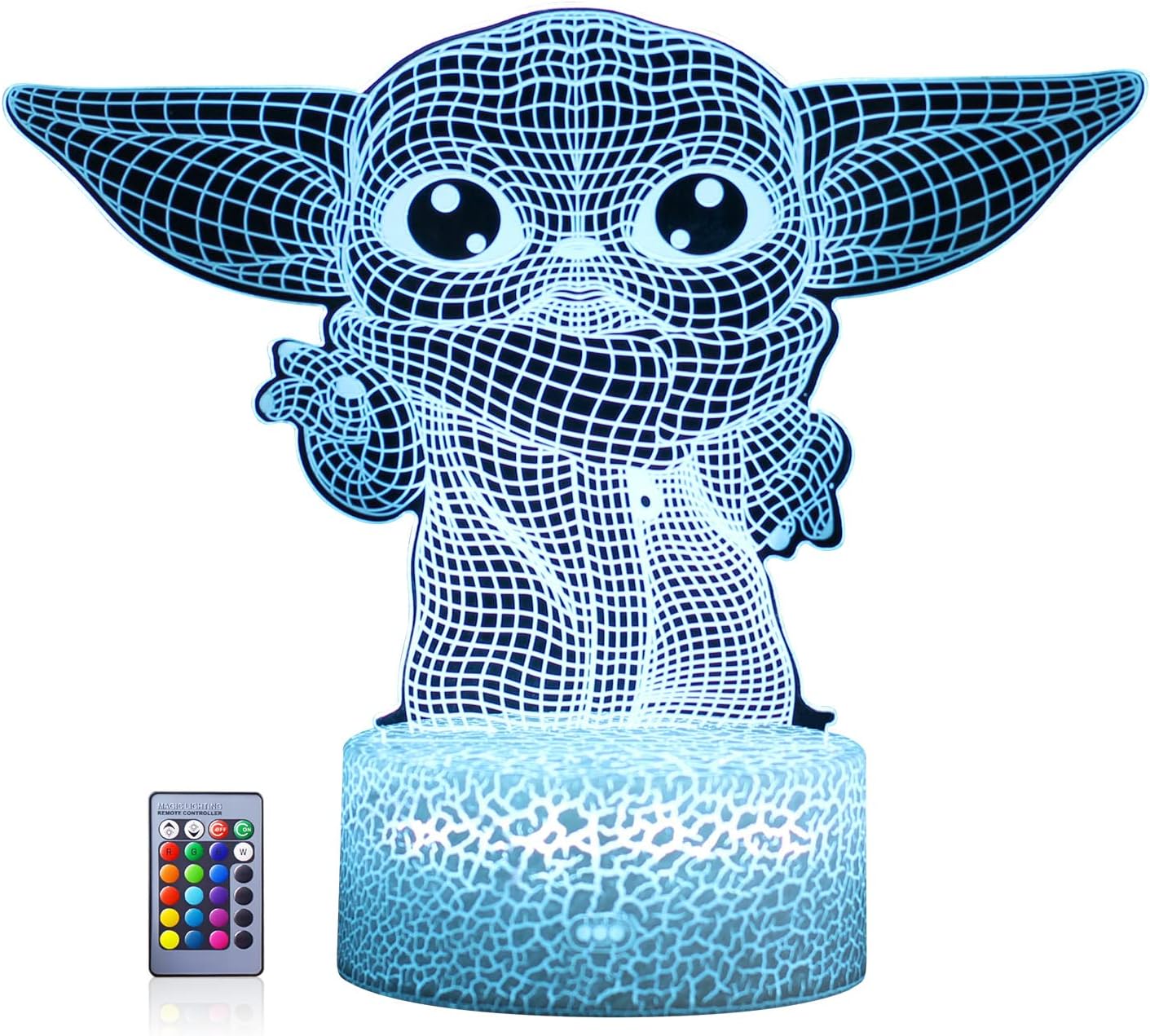 Star Wars 3D Night Light:Baby Yoda LED Lamp with Remote Control and Smart Touch, LED Desk Lamp Yoda Star Wars Lamp for Room Decor Boys Girls Birthday Christmas Festivals Gifts - Image 2