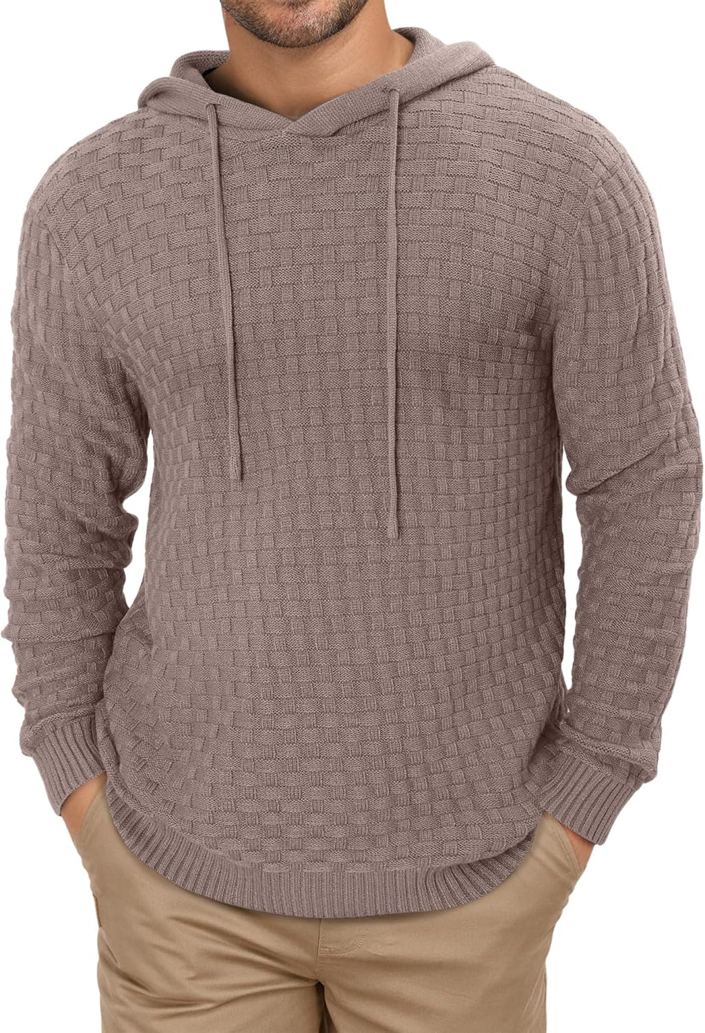 Mens Sweater Pullover Long Sleeve Knitted Polo Shirts Casual Winter Sweater Hoodies - Image 2