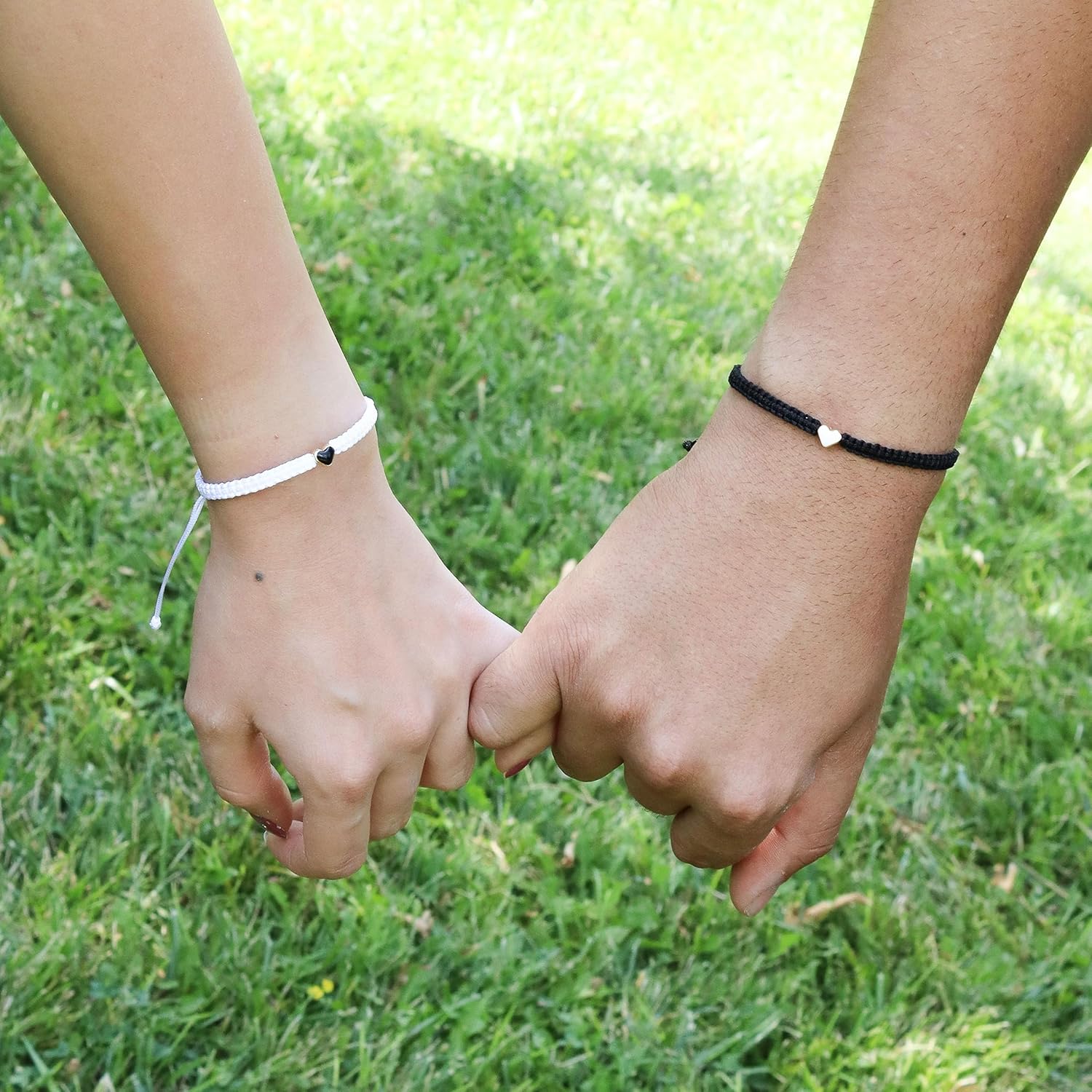 Set of 2 Colorful Heart Beaded Matching Bracelets for Couples and Friendships | Adjustable Couple Bracelets set | Friendships Bracelets set | Couples Gift for Anniversary | Best Friend Bracelets | Gift for Boyfriend Girlfriend | Valentines Gifts | Long Distance Bracelets for Partners - Image 2