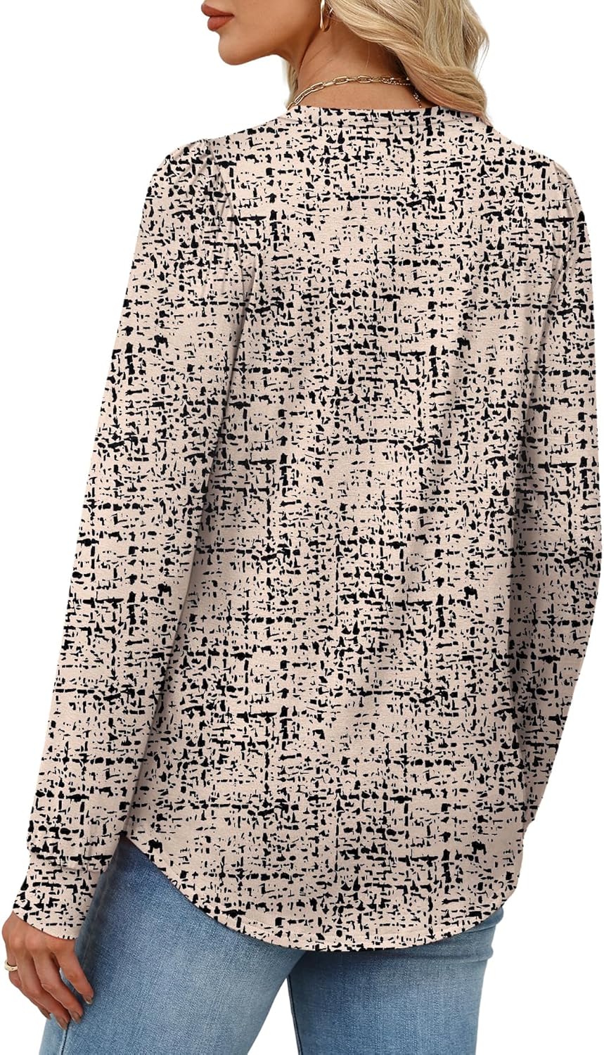 Alaroo Womens Long Sleeve Shirts 2025 Fall Tunic Tops Crewneck Blouses Print - Image 5