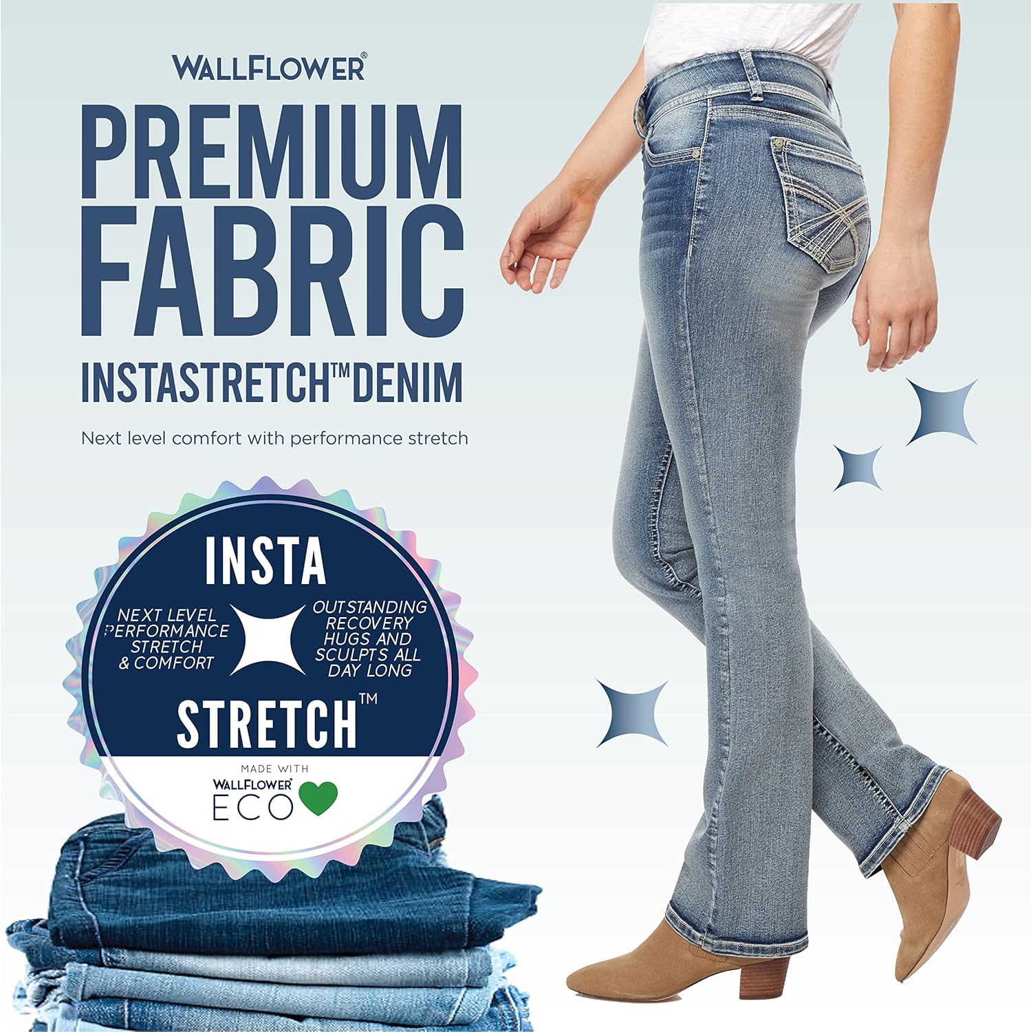 WallFlower Luscious Curvy Bootcut Jeans for Women, Mid-Rise Insta Stretch Denim, Size-Inclusive Juniors Jeans, Sizes 0 to 24 - Image 6