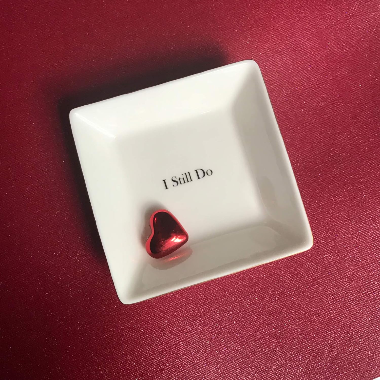 Simply Charmed I Still Do Gift for Wife or Husband – Aniversary Gift - Ceramic Jewelry Dish or Ring Holder – Elegant Trinket Tray - Image 5
